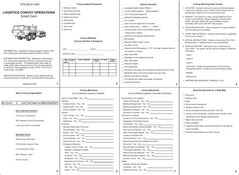 army convoy operations smart card